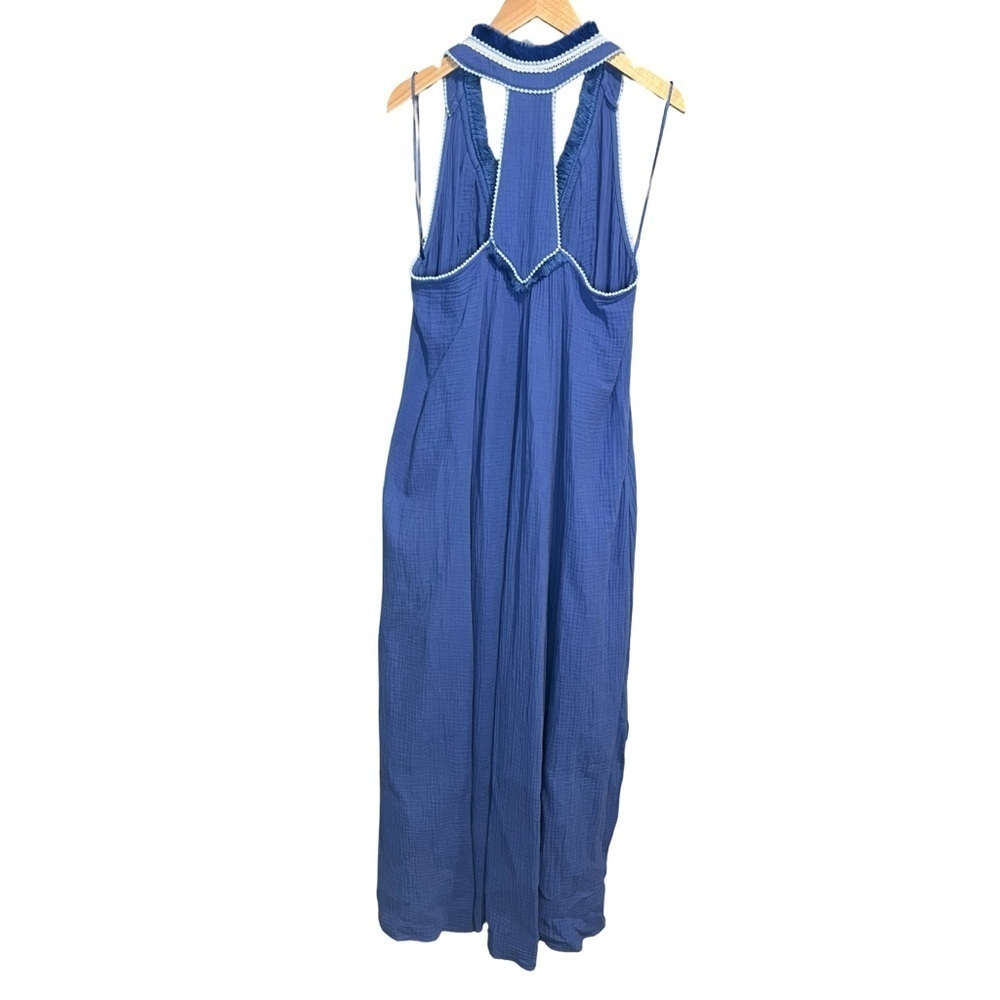 Magaschoni 100% Organic Cotton Gauze Racerback V-Neck Maxi Dress size Medium - Picture 6 of 9